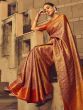 Charming Orange Zari Woven Silk Festival Wear Saree With Blouse 