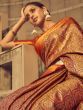 Charming Orange Zari Woven Silk Festival Wear Saree With Blouse 