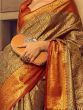 Fascinating Brown Zari Weaving Silk Traditional Saree With Blouse