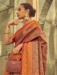 Ravishing Brown Zari Woven Silk Wedding Wear Saree With Blouse
