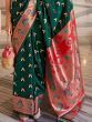 Enchanting Green Zari Weaving Silk Mehendi Wear Saree With Blouse 