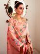 Bewitching Baby Pink Zari Weaving Silk Reception Wear Saree