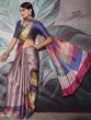 Captivating Multi-Color Digital Printed Satin Festival Wear Saree
