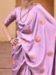 Marvelous Lavender Zari Woven Satin Festival Wear Saree With Blouse
