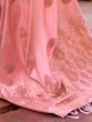 Fabulous Pink Zari Weaving Satin Traditional Saree With Blouse