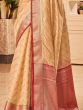 Fabulous Beige Zari Weaving Banarasi Silk Festival Wear Saree 