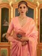 Fantastic Peach Zari Woven Silk Function Wear Saree With Blouse
