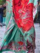 Stunning Sea Green Floral Printed Silk Party Wear Saree With Blouse 