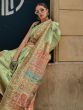 Fabulous Pista Green Zari Weaving Silk Festival Wear Saree With Blouse