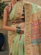 Fabulous Pista Green Zari Weaving Silk Festival Wear Saree With Blouse