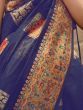 Ravishing Blue Zari Woven Silk Wedding Wear Saree With Blouse
