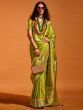 Stunning Green Zari Weaving Satin Function Wear Saree With Blouse