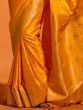 Incredible Yellow Zari Woven Satin Haldi Wear Saree With Blouse
