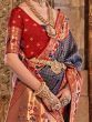 Outstanding Blue Zari Weaving Silk Festival Wear Saree With Blouse