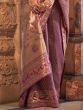 Amazing Purple Zari Weaving Silk Function Wear Saree With Blouse