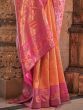 Captivating Orange Zari Weaving Silk Traditional Saree With Blouse
