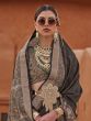 Wonderful Grey Digital Printed Silk Traditional Saree With Blouse