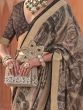 Stunning Brown Digital Printed Silk Reception Wear Saree With Blouse
