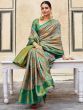 Beautiful Sage Green Zari Weaving Silk Wedding Wear Saree With Blouse 