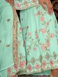 Enchanting Sea Green Sequins Georgette Traditional Sharara Suit
