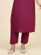 Fascinating Dark Pink Embroidered Silk Traditional Kurta With Pant