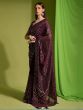 Amazing Maroon Sequins Georgette Party Wear Saree With Blouse 