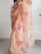 Wonderful Beige Floral Printed Organza Event Wear Saree With Blouse