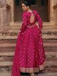 Adorable Pink Embroidered Jacquard Silk Event Wear Gown With Dupatta