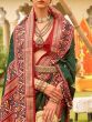 Spectacular Green Patola Printed Silk Wedding Wear Saree With Blouse