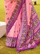 Precious Pink Patola Printed Silk Event Wear Saree With Blouse
