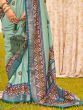 Beautiful Sea Green Patola Printed Silk Traditional Saree With Blouse