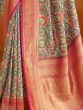Marvelous Multi-Color Kalamkari Printed Banarasi Silk Festival Wear Saree 