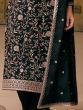  Radiant Black Silk Satin Zari Work Festival Salwar Suit with Dupatta