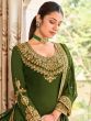 Charming Green Embroidered Vichitra Festival Pakistani Suits