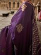 Attractive Purple Woven Satin Silk Festival Wear Saree With Blouse