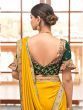 Charming Yellow Heavy Lace Work Vichitra Silk Haldi Wear Saree