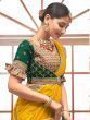 Charming Yellow Heavy Lace Work Vichitra Silk Haldi Wear Saree