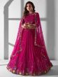 Beautiful Rani Pink Multi-Embroidered Georgette Wedding Lehenga Choli