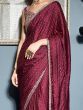 Charming Maroon Zari Weaving Satin Wedding Wear Saree With Blouse