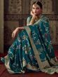 Glamorous Teal Blue Zari Woven Georgette Festival Wear Saree 
