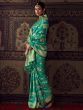 Gorgeous Teal Green Zari Weaving Georgette Function Wear Saree 