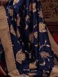 Attractive Blue Zari Weaving Georgette Festival Wear Saree With Blouse 