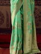 Fascinating Light Green Zari Weaving Georgette Function Wear Saree 