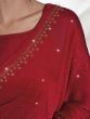 Beautiful Red Swarovski Work Satin Wedding Wear Saree With Blouse
