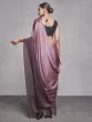 Incredible Dusty Pink Chiffon Function Wear Plain Saree With Blouse

