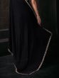 Enchanting Black Zircon Work Satin Party Wear Saree With Blouse