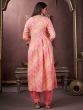 Fantastic Pink & Peach Digital Printed Rayon Festival Wear Salwar Kameez