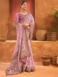 Attractive Pink Mirror Work Banarasi Silk Function Wear Saree With Blouse
