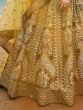 Stunning Mustard Yellow Embroidered Net Wedding Wear Lehenga Choli