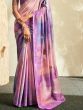 Captivating Purple Thread Work Silk Festival Wear Saree With Blouse
